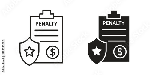 Penalty icon. Simple outline style concept. Thin line vector illustration.