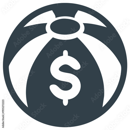 Financial concept illustration of a money bag with a dollar sign inside the circle.