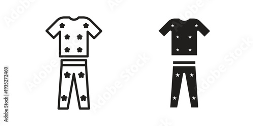 Pijama icon. Simple outline style concept. Thin line vector illustration.