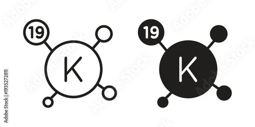 Potassium icon. Simple outline style concept. Thin line vector illustration.