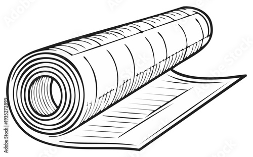 Carpet Roll Graphic Illustration: Flooring Material Roll, Home Decor, Interior Design Elements