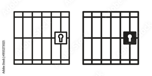 Prison icon. Simple outline style concept. Thin line vector illustration.