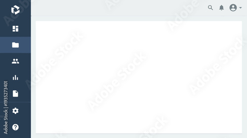 Modern corporate UI with structured sidebar for files, users, and settings, offering an abstract digital workspace for business management and efficient operations
