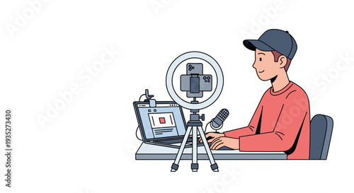 Podcast Recording Home Studio Illustration