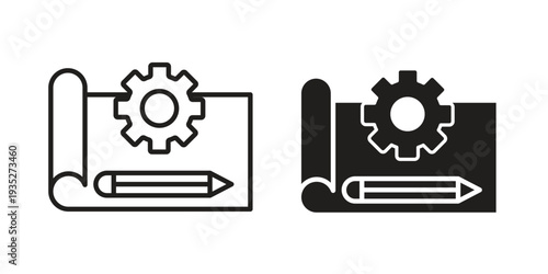 Prototyping icon. Simple outline style concept. Thin line vector illustration.