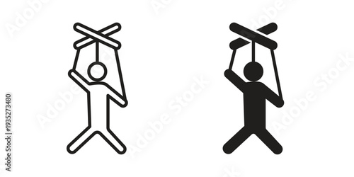 Puppet icon. Simple outline style concept. Thin line vector illustration.