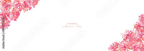 水彩画。水彩タッチのカーネーションベクターイラスト。母の日のカーネーションフレーム素材。Watercolor painting. Watercolor carnation vector illustration. Carnation frame material for Mother's Day.