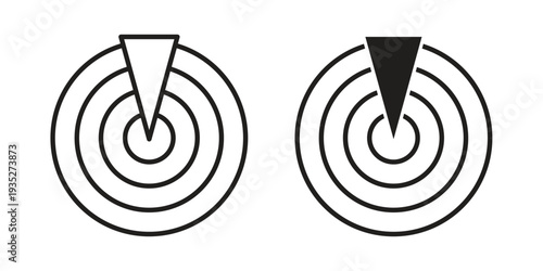 Radar detection icon. Simple outline style concept. Thin line vector illustration.