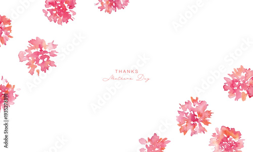 水彩画。水彩タッチのカーネーションベクターイラスト。母の日のカーネーションフレーム素材。Watercolor painting. Watercolor carnation vector illustration. Carnation frame material for Mother's Day.