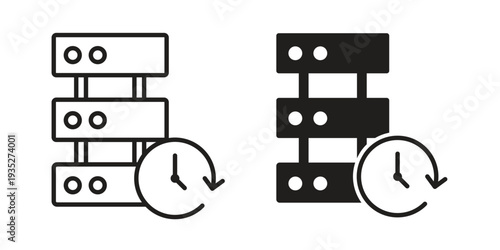Real time data icon. Simple outline style concept. Thin line vector illustration.