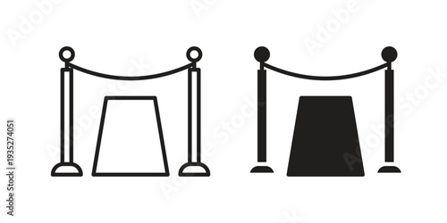 Red carpet icon. Simple outline style concept. Thin line vector illustration.