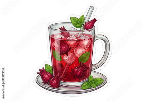 Refreshing Assorted Tea Drinks with Ice and Fresh Ingredients