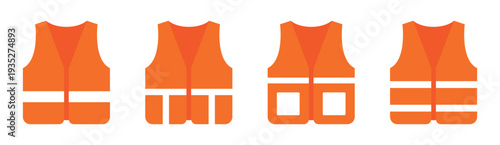 Reflective vest icon. Safety vest icon. Road vest set icon illustration Free Vector