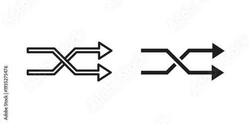 Shuffle icon. Simple outline style concept. Thin line vector illustration.