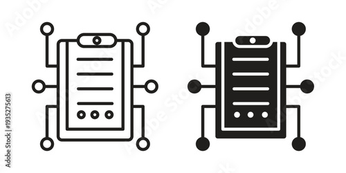 Smart contract icon. Simple outline style concept. Thin line vector illustration.
