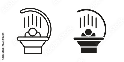 Solarium icon. Simple outline style concept. Thin line vector illustration.