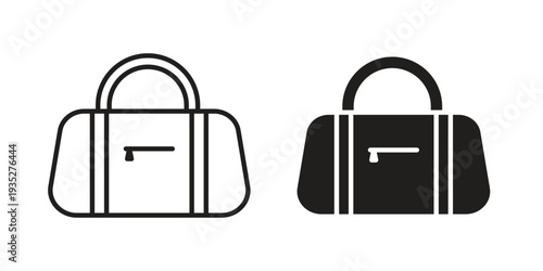 Sports bag icon. Simple outline style concept. Thin line vector illustration.