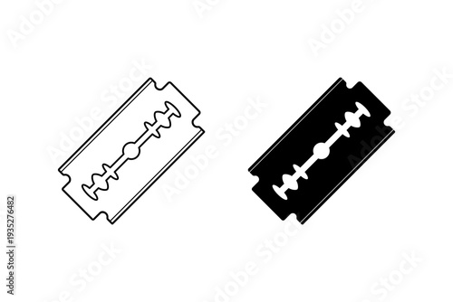 Razor blade icon, for web and mobile app, isolated on a white background. Flat vector illustration