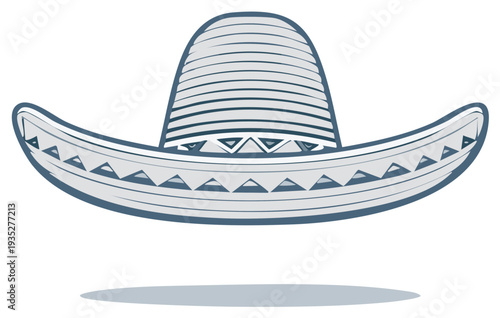 Traditional Mexican Sombrero Hat with Decorative Pattern
