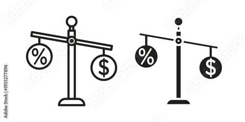 Taxes icon. Simple outline style concept. Thin line vector illustration.