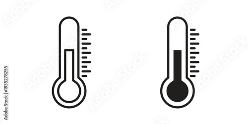 Thermometer icon. Simple outline style concept. Thin line vector illustration.