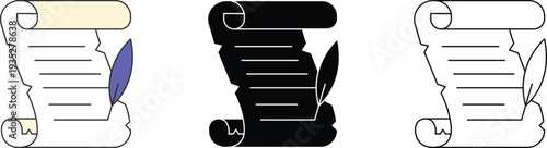 History icons set flat design for education, museum, timeline, and historical concept visuals vector illustration.