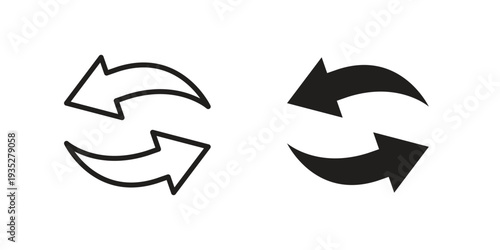 Transfer icon. Simple outline style concept. Thin line vector illustration.