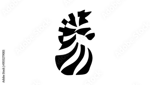 zebra statue, black isolated silhouette