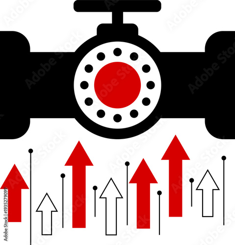 Oil price rising concept, Crude oil commodity price crisis, high demand or energy industry. Oil price chart graph. Gasoline Fuel Gas Petrols Stock Value Market Demand Price Hike Rise Increase