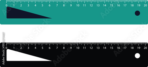 20 centimeter flat scale ruler 300 mm metric precision measuring Instrument vector.