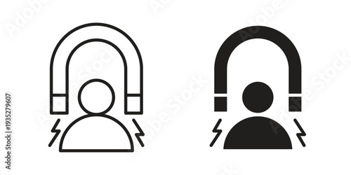 User engagement icon. Simple outline style concept. Thin line vector illustration.