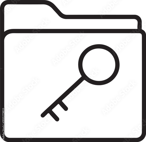 Secure Folder Icon with Key for Data Privacy and File Protection