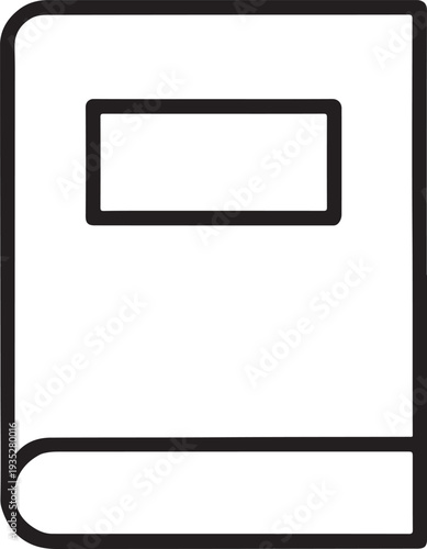 Simple Minimalist Book Line Icon for Education and Literature