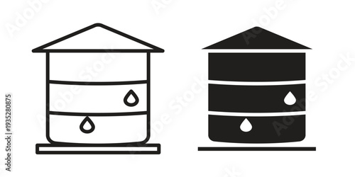 Water tank icon. Simple outline style concept. Thin line vector illustration.