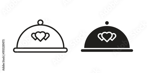 Wedding dinner icon. Simple outline style concept. Thin line vector illustration.
