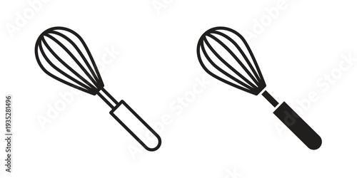 Whisk icon. Simple outline style concept. Thin line vector illustration.