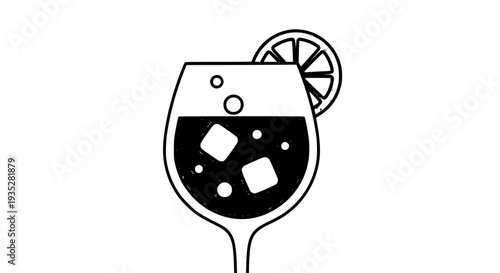 Minimal Aperol Spritz Cocktail Icon – Modern Flat Summer Drink Vector Illustration