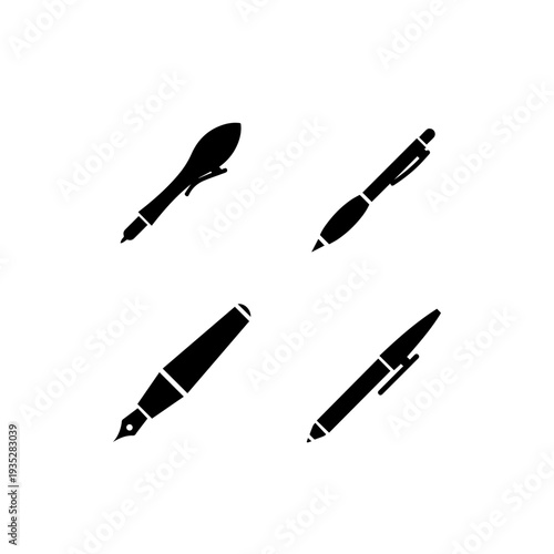 BALL PEN AND FOUNTAIN PEN ICON SHEET
