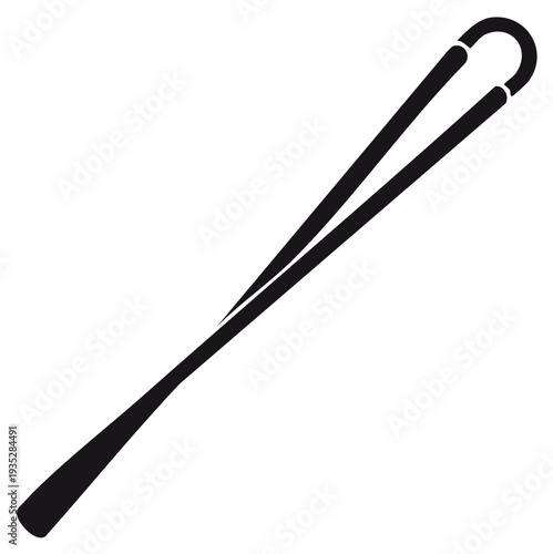 Long handled shoehorn for comfortable footwear dressing aid black silhouette icon
