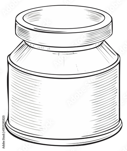 Vintage Inkwell Drawing Illustration Isolated on White Background