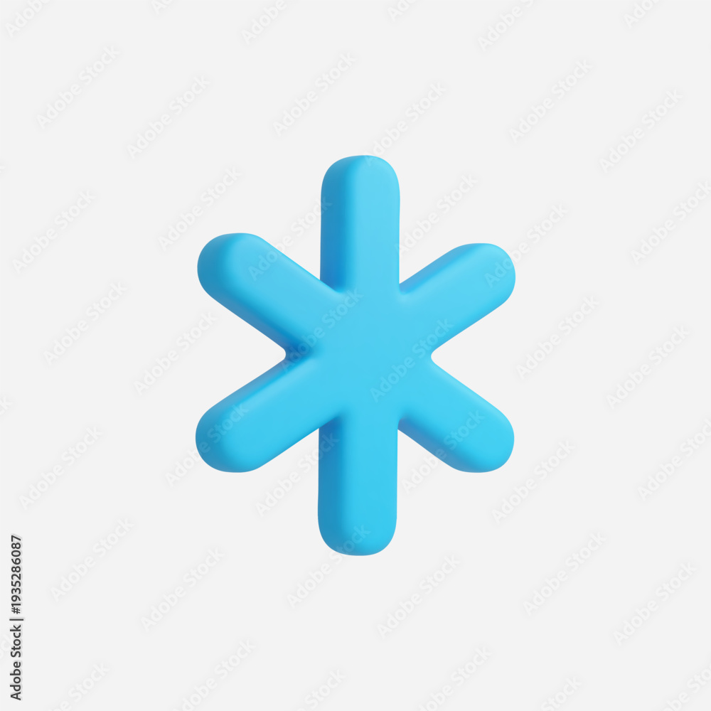 Obraz premium 3d Realistic Asterisk Icon vector illustration