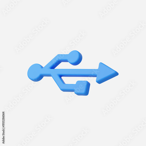 3d Realistic USB Connector icon vector illustration