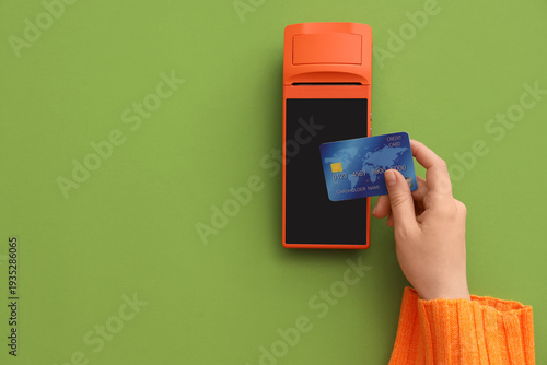 Female hand with credit car...