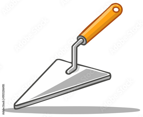 Cartoon bricklaying trowel illustration for construction and masonry work