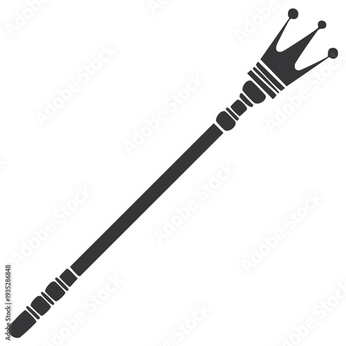 Simple Illustration of a Royal Scepter Symbol of Authority and Power