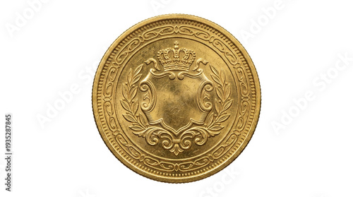 Принти на полотні Antique gold coin with royal crest emblem