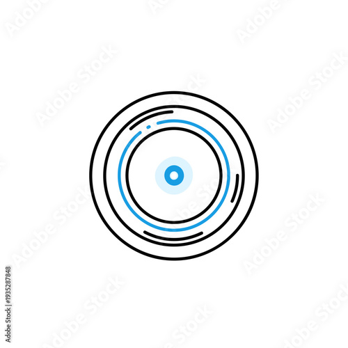 Abstract circular design with blue accents and simplicity