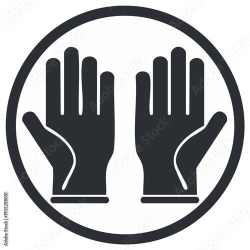 Hands in a circle graphic symbol of hand protection