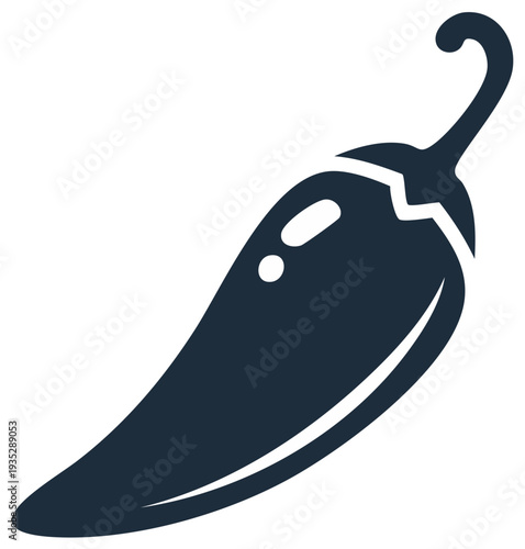 Dark Stylized Hot Chili Pepper Icon Spicy Food Ingredient Vector Design