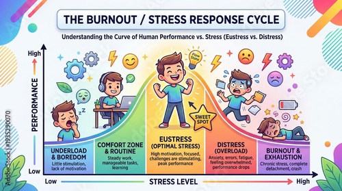 Infographic Chart Explaining The Burnout And Stress Response Cycle